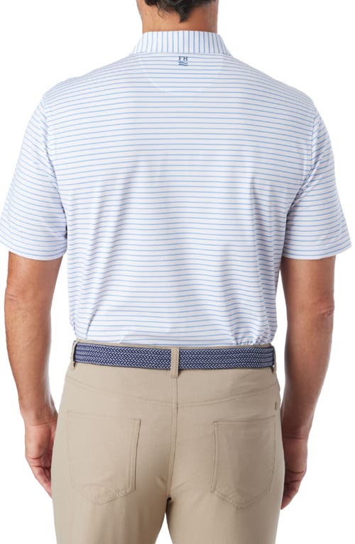 Fair Harbor Compass Print Polo In Light Blue Stripe