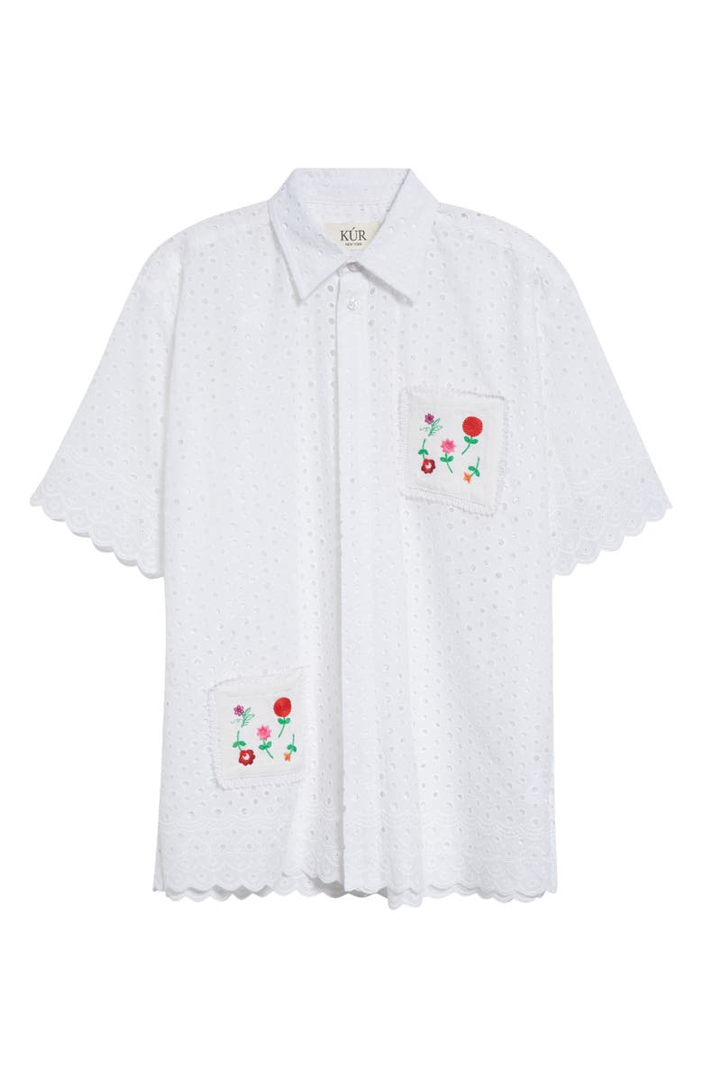 KÚR Coaster Pockets Broderie Anglaise Shirt, Alternate, color, 