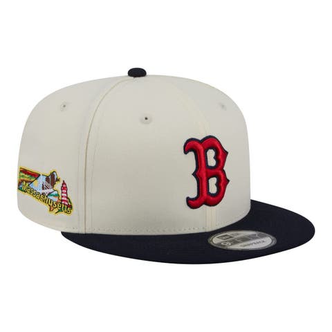 Men's New Era Cream/Navy Boston Red Sox Localized 9FIFTY Snapback Hat