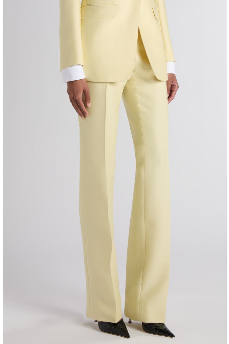 High Waist Wool & Silk Radzimir Straight Leg Pants, Alternate, color, PALE LEMON