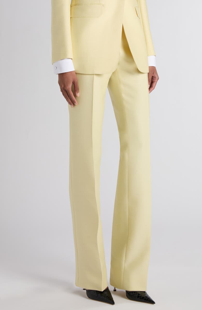 TOM FORD High Waist Wool
Silk Radzimir Straight Leg Pants, Alternate, color, Pale Lemon