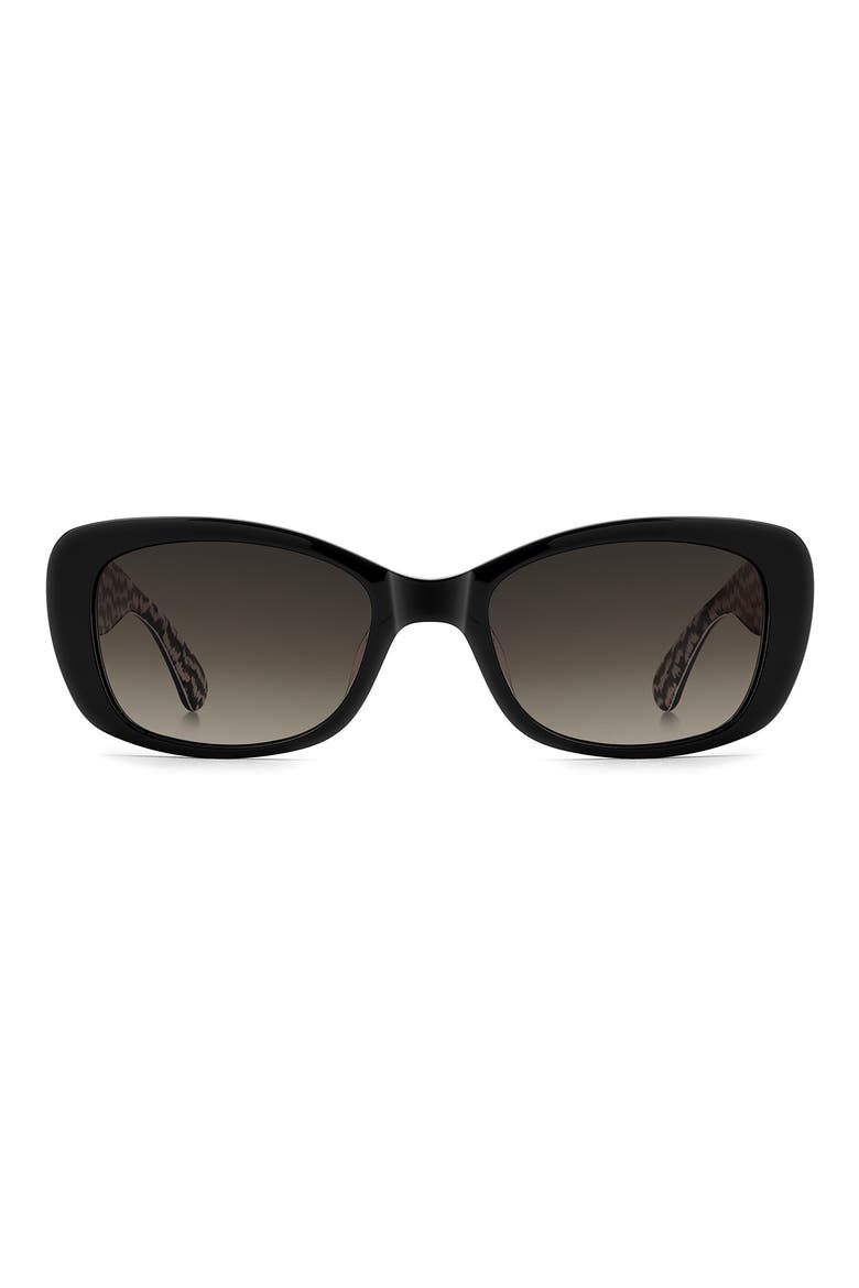 Beryl 53mm Gradient Rectangular Sunglasses, Main, color, BLACK/ BROWN SF