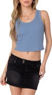 EDIKTED Jessa Rib Crop Cotton Tank