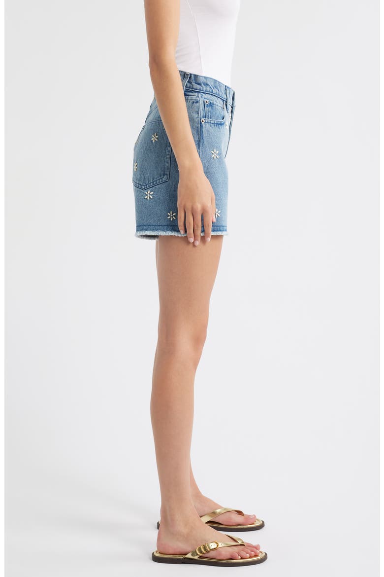 Embellished Cutoff Denim Shorts, Alternate, color, BLUE EMBELLISHED