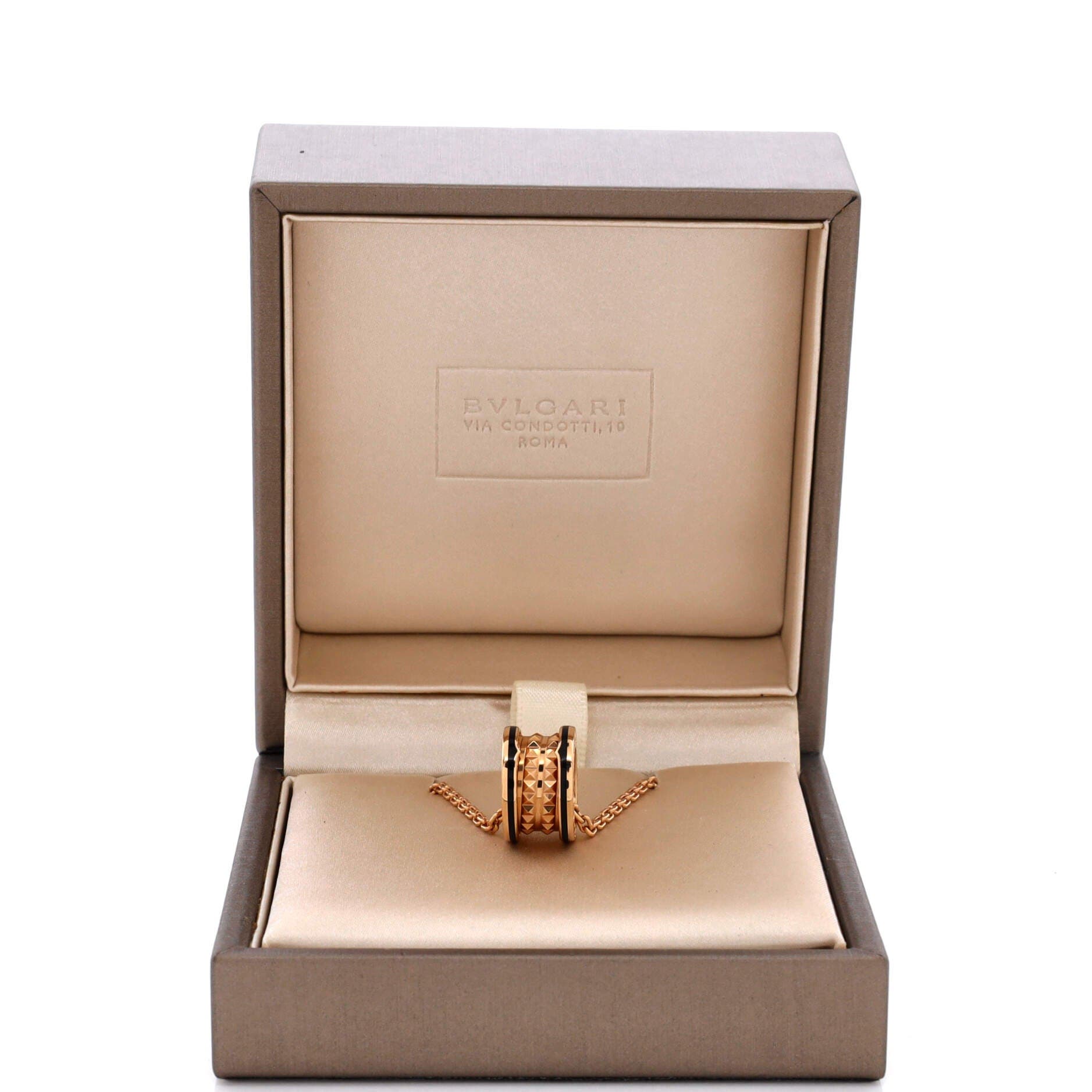 B.Zero 1 Rock Round Pendant Necklace 18K Rose Gold with Ceramic Small, Alternate, color, Metallic Gold