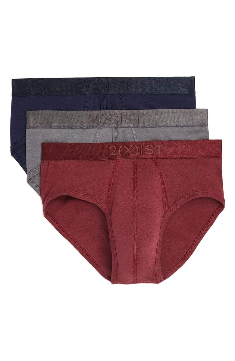 2(x)ist 3-Pack Pima Cotton Briefs, Main, color, Navy Blazer/ Tawny Port/ Jet