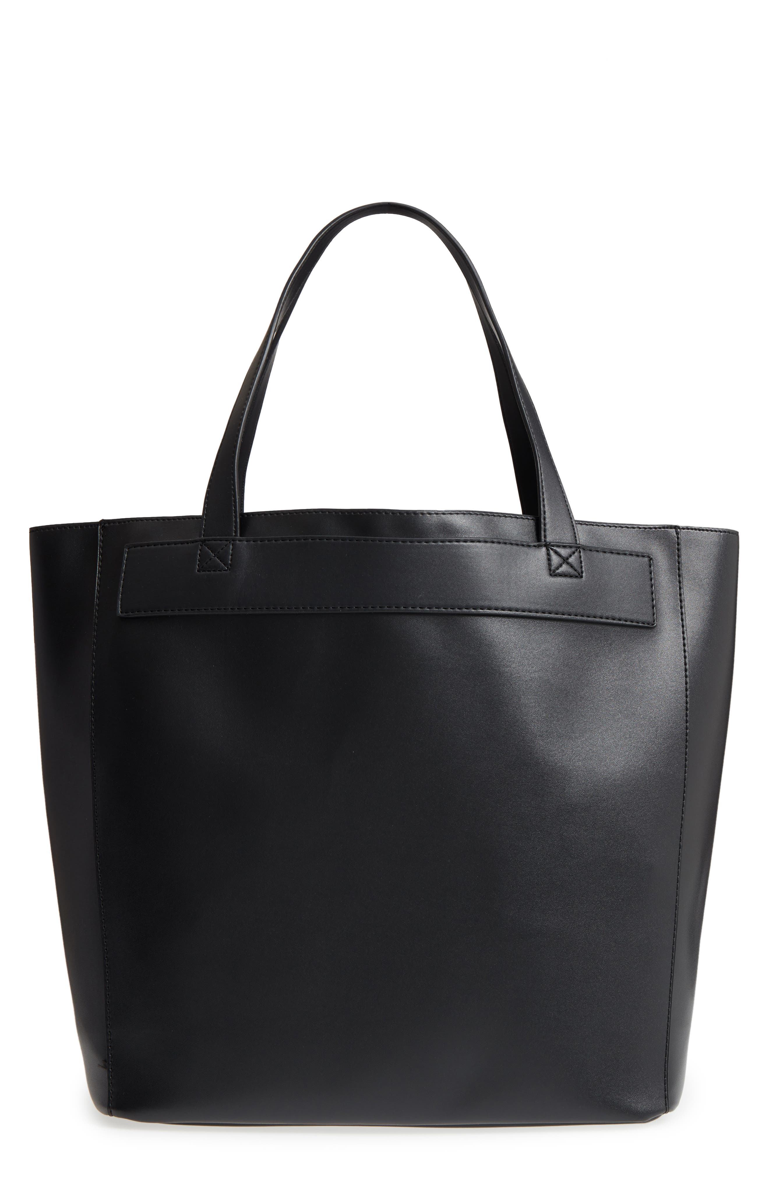 BP. Stitched Faux Leather Tote, Main, color, 