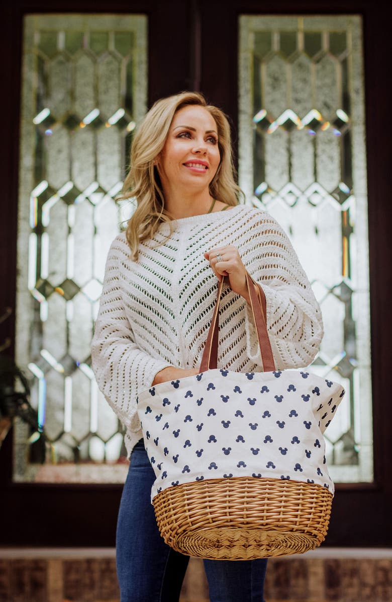 Picnic Time x Disney<sup>®</sup> Mickey Mouse Coronado Basket Tote, Alternate, color, Beige