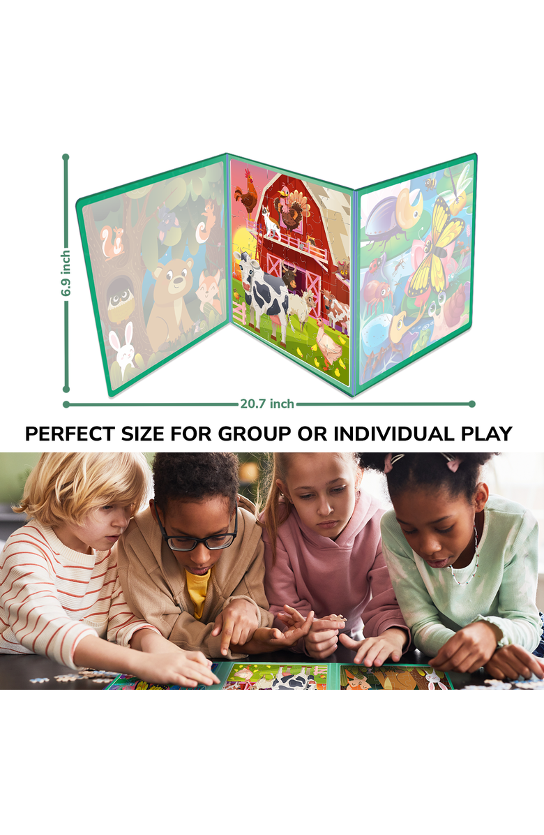 Quokka Magnetic Travel Puzzle Set - Animal, Space, Princess, and Math Puzzles for Kids, Alternate, color, Farm, Bugs, Animal