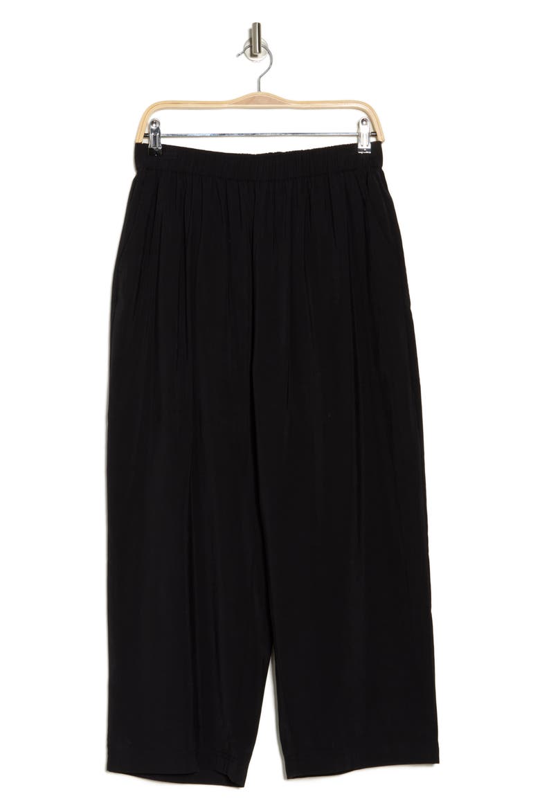Elastic Waist Barrel Leg Pants, Alternate, color, BLACK