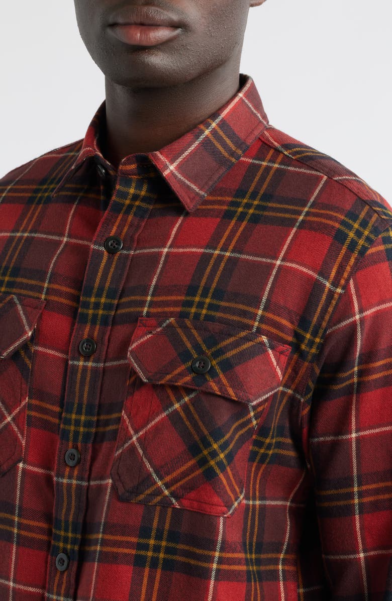 Pendleton Burnside Plaid Flannel Button-Up Shirt, Alternate, color, Red Multi Plaid