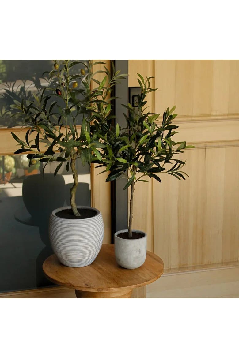 29" Artificial Olive Tree - Set of Two, Alternate, color, Green