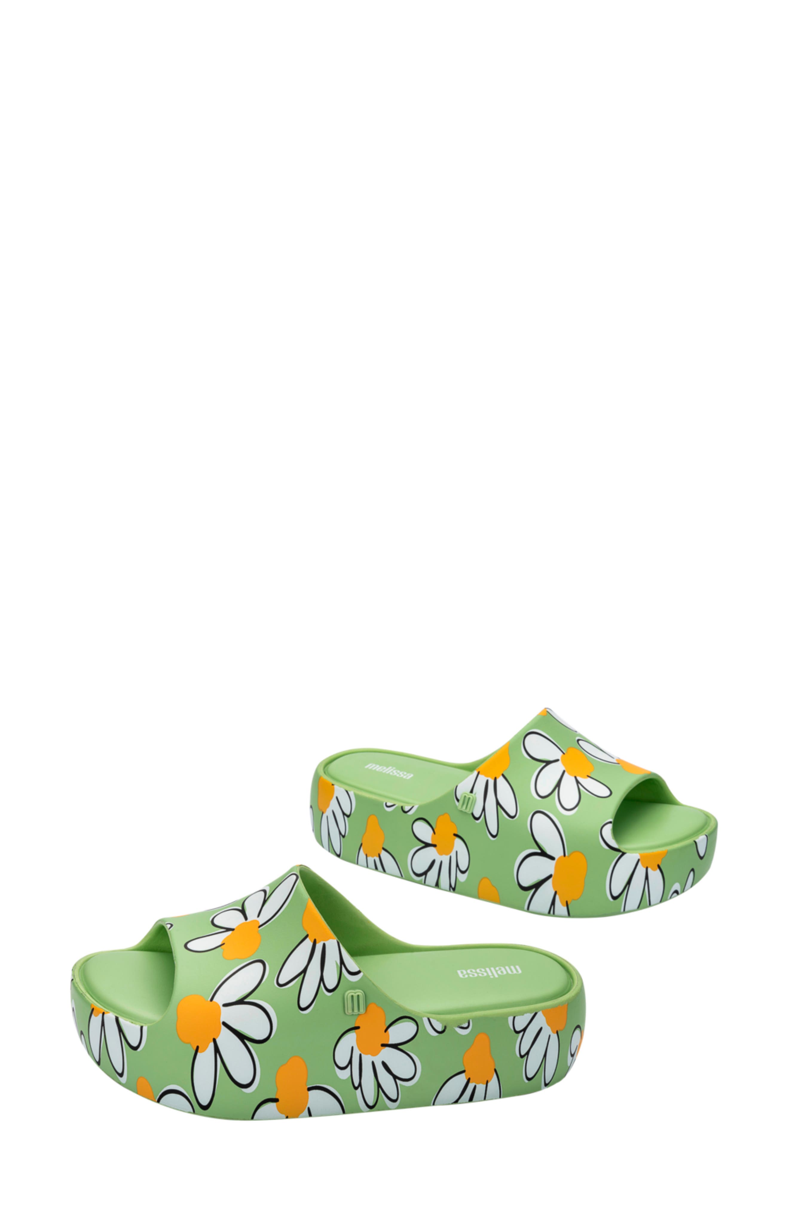 Melissa Platform Sandal, Alternate, color, Green/ White/ Yellow