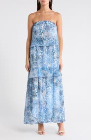 SUGARLIPS Tierra Floral Briary Strapless Dress