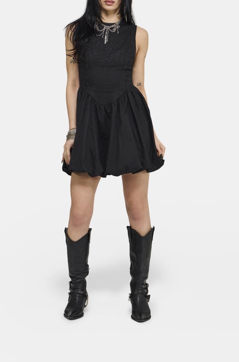 Ailis Balloon Hem Mini Dress