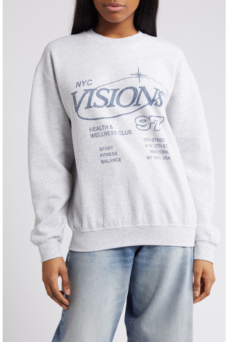Origins Fleece Graphic Sweatshirt, Main, color, GREY MARL