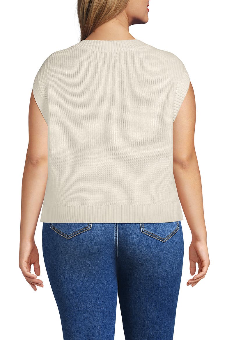 Drifter Modern Cable V Neck Vest Sweater, Alternate, color, Fresh Ivory