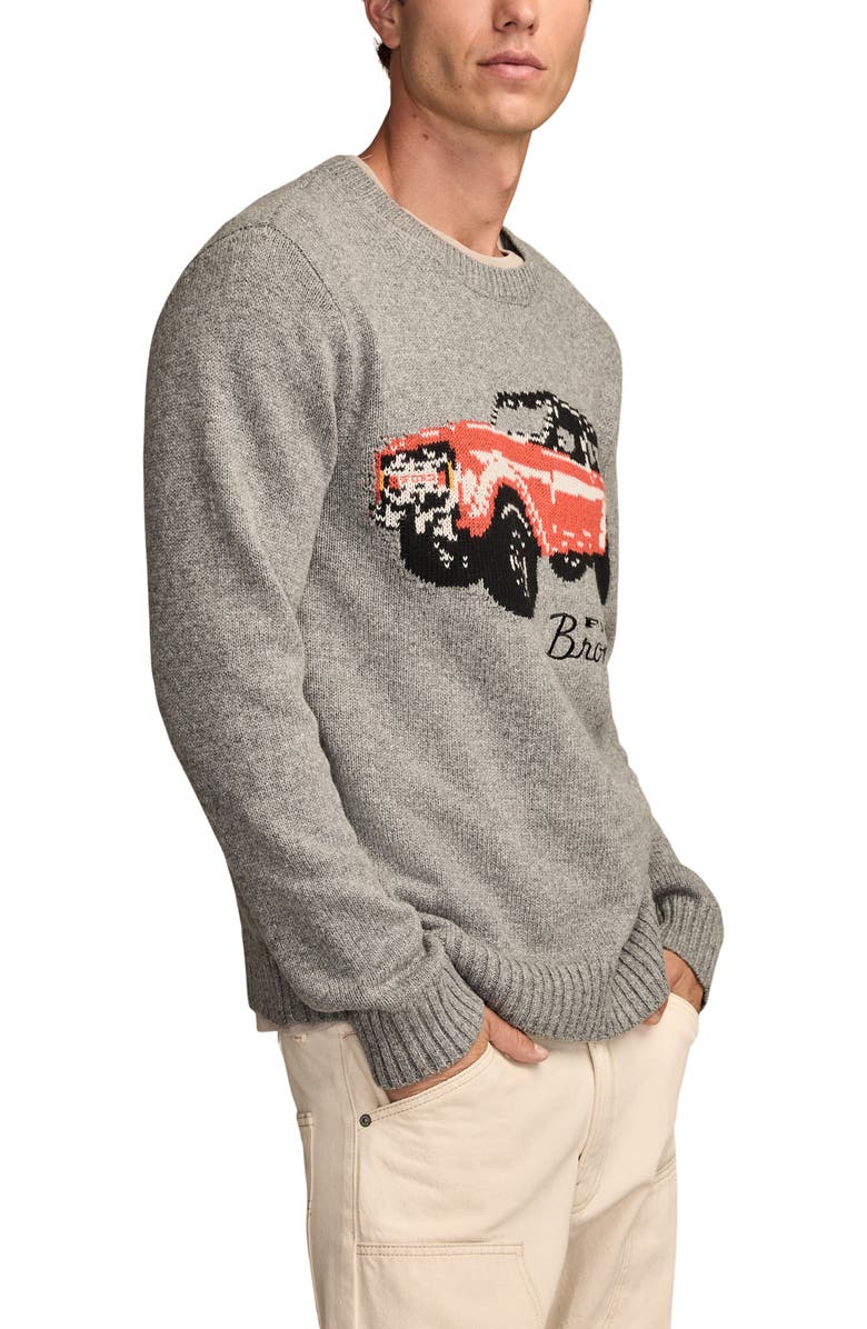 Lucky Brand Bronco Graphic Cotton Blend Sweater, Alternate, color, Medium Heather Grey