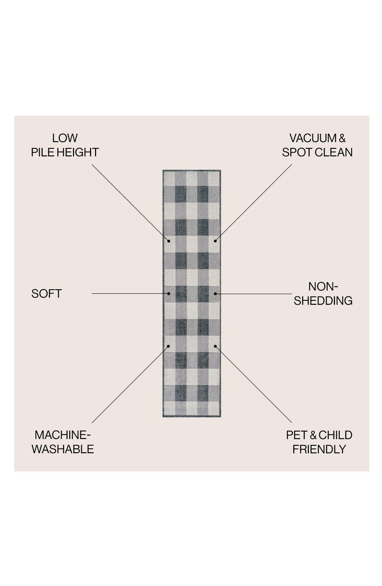 JONATHAN Y Gingham Gradient Plaid Cottage Machine-Washable Area Rug, Alternate, color, Light Gray/Dark Gray/Cream