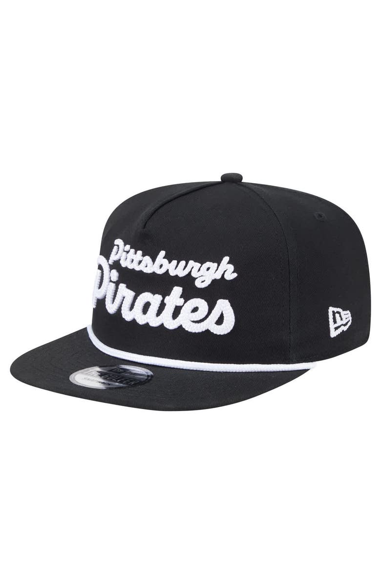 New Era Men's New Era Black Pittsburgh Pirates Team Text Golfer Snapback Hat, Alternate, color, Black