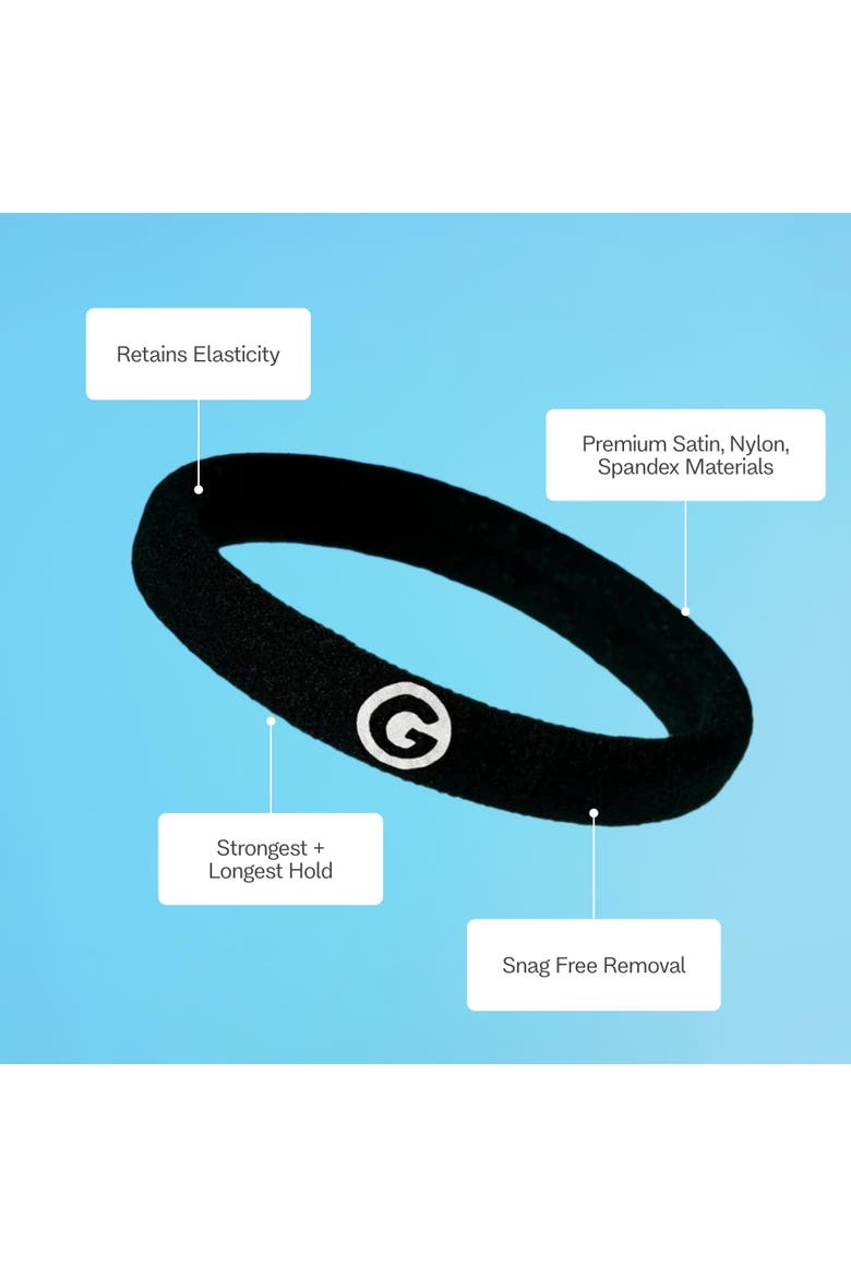 Low Profile Hair Bands with Band Ring, Alternate, color, Black