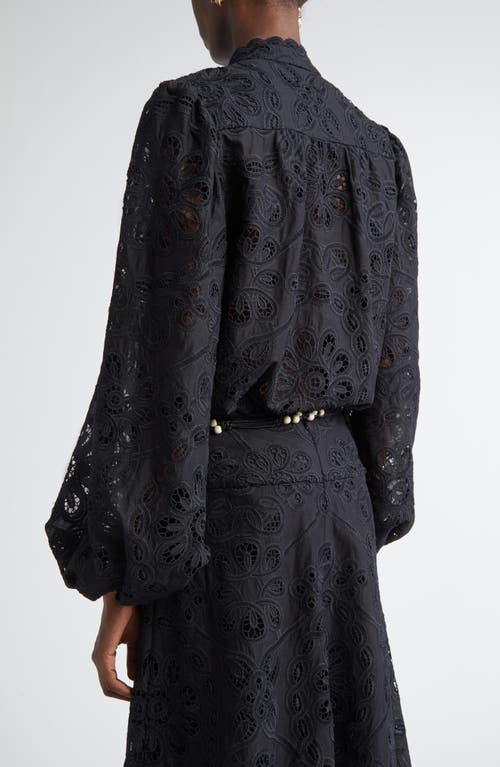 Zimmermann Rhiannon Guipure Lace Trim Cotton Shirt
