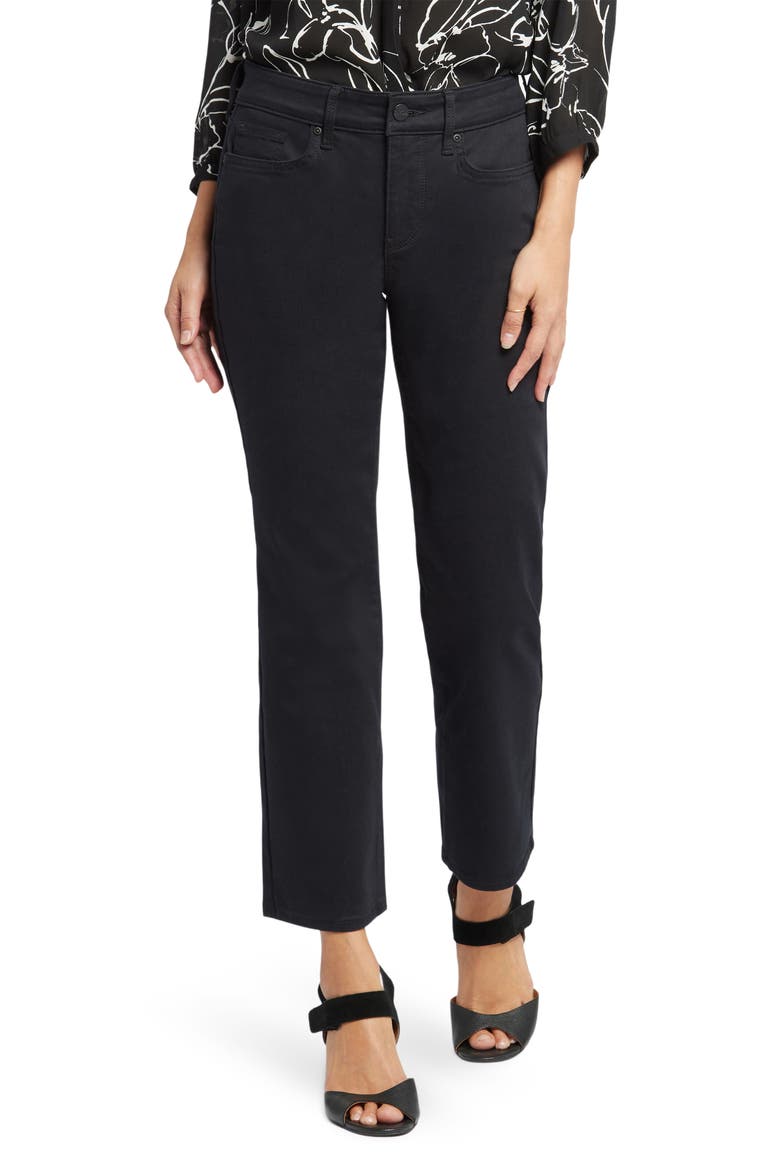 Marilyn Straight Leg Ankle Jeans, Main, color, BLACK