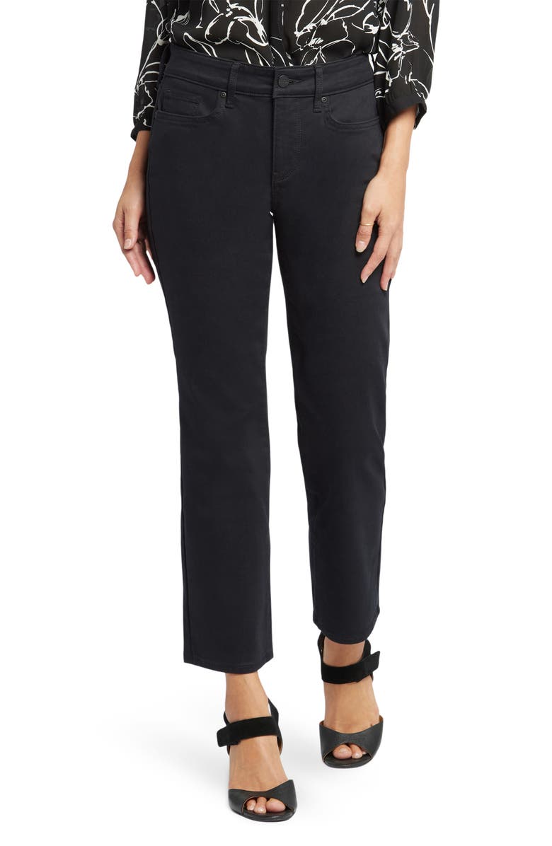 NYDJ Marilyn Straight Leg Ankle Jeans, Main, color, Black