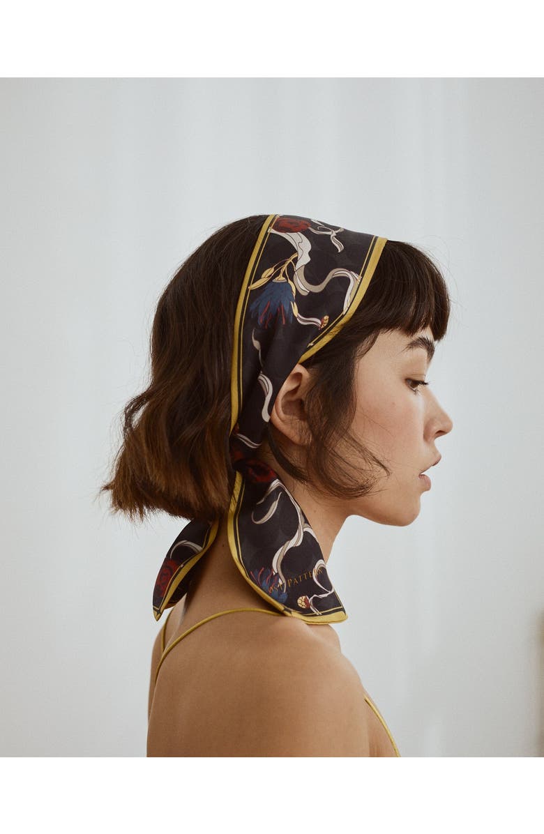 Lost Pattern "Dream Hunter" Silk Skinny Scarf, Alternate, color, Black