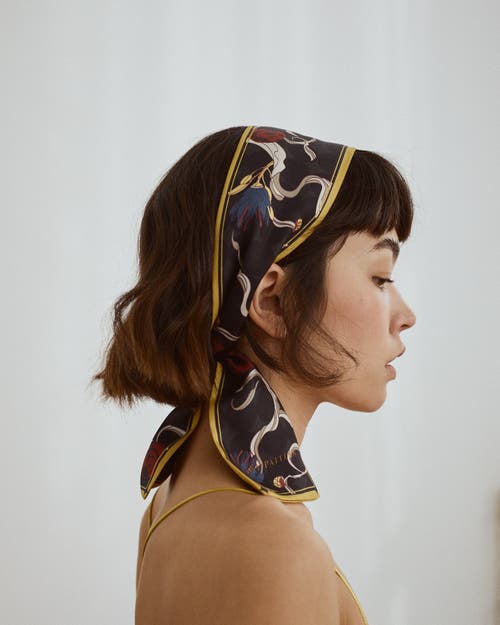 Lost Pattern "dream Hunter" Silk Skinny Scarf In Multi