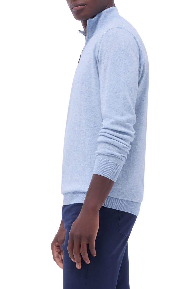 Quarter Zip Cotton & Cashmere Pullover, Alternate, color, RIVIERA