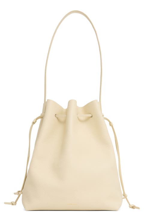 Everyday Cabas Leather Drawstring Bucket Bag