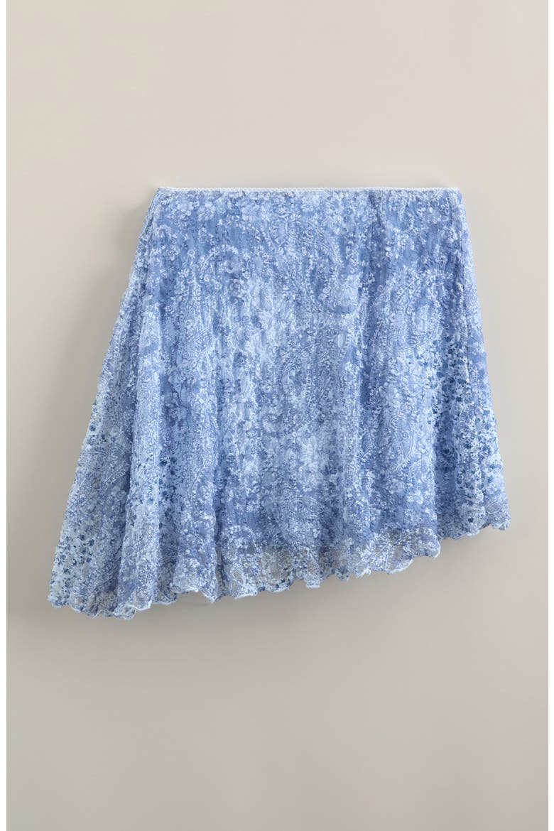 Kids' Asymmetric Lace Skirt, Alternate, color, BLUE VEIL PAISLEY PATCH