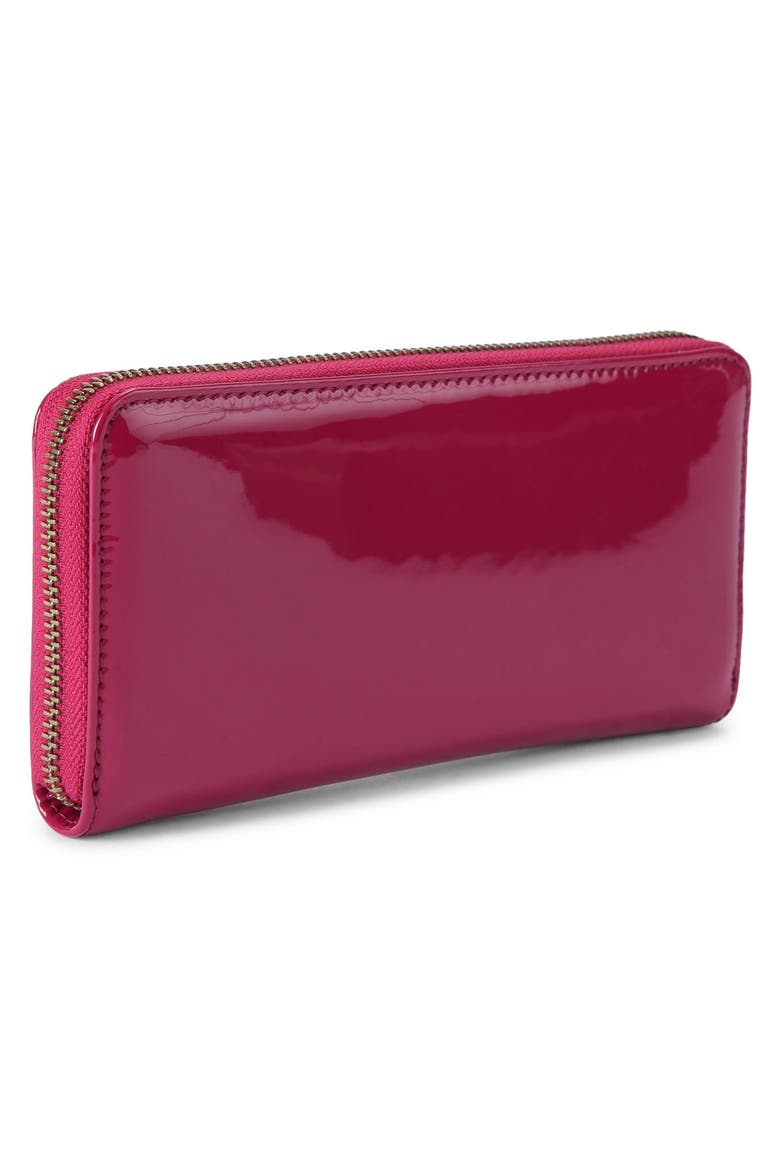 Chelsea Zip Around Leather Wallet, Alternate, color, BRIGHT PINK