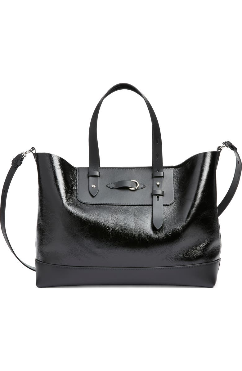 Maison Margiela Medium Horizontal Shopper, Main, color, Black/ Black