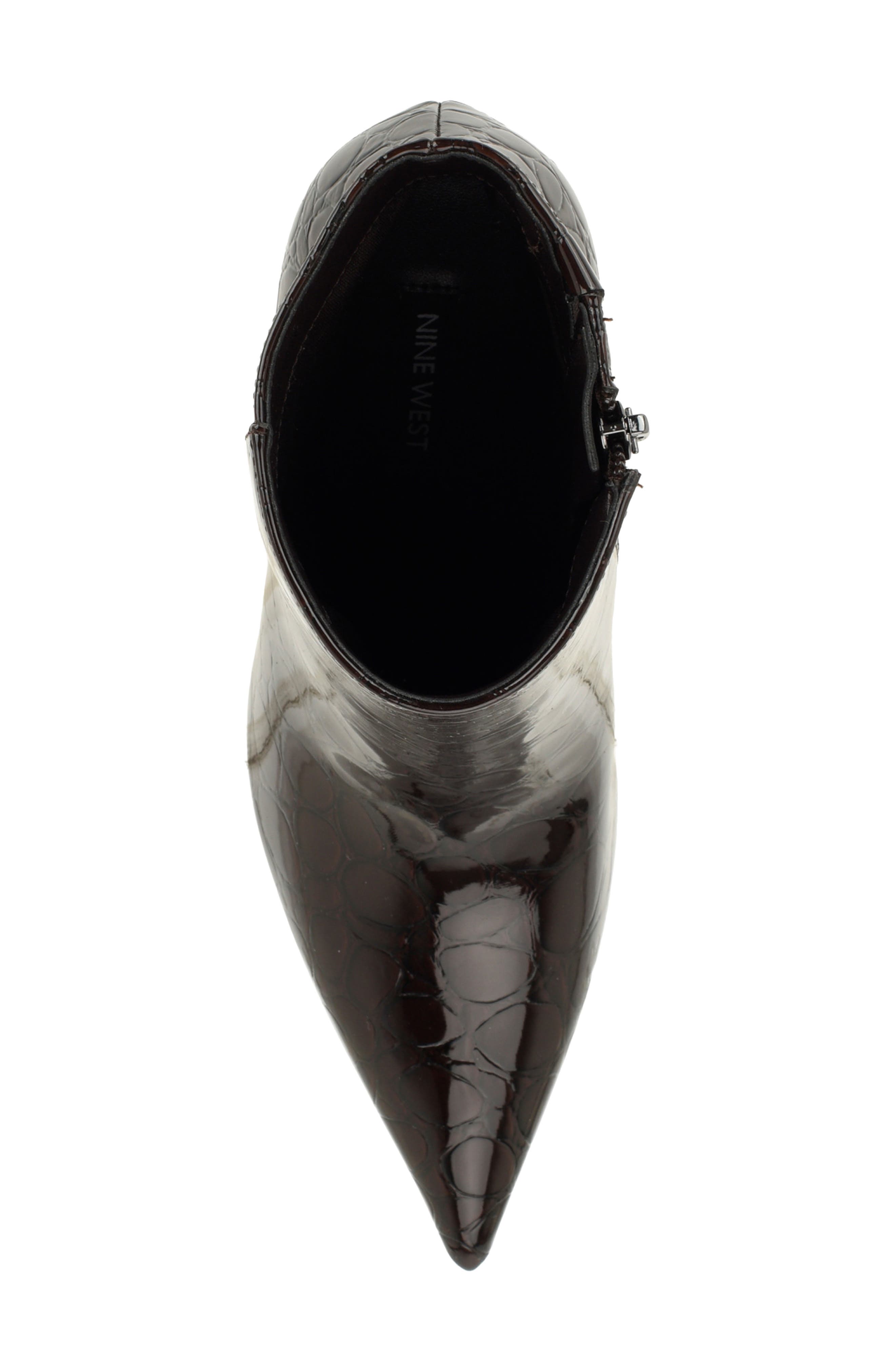 Carson Leather Bootie, Alternate, color, DARK BROWN EMBOSSED