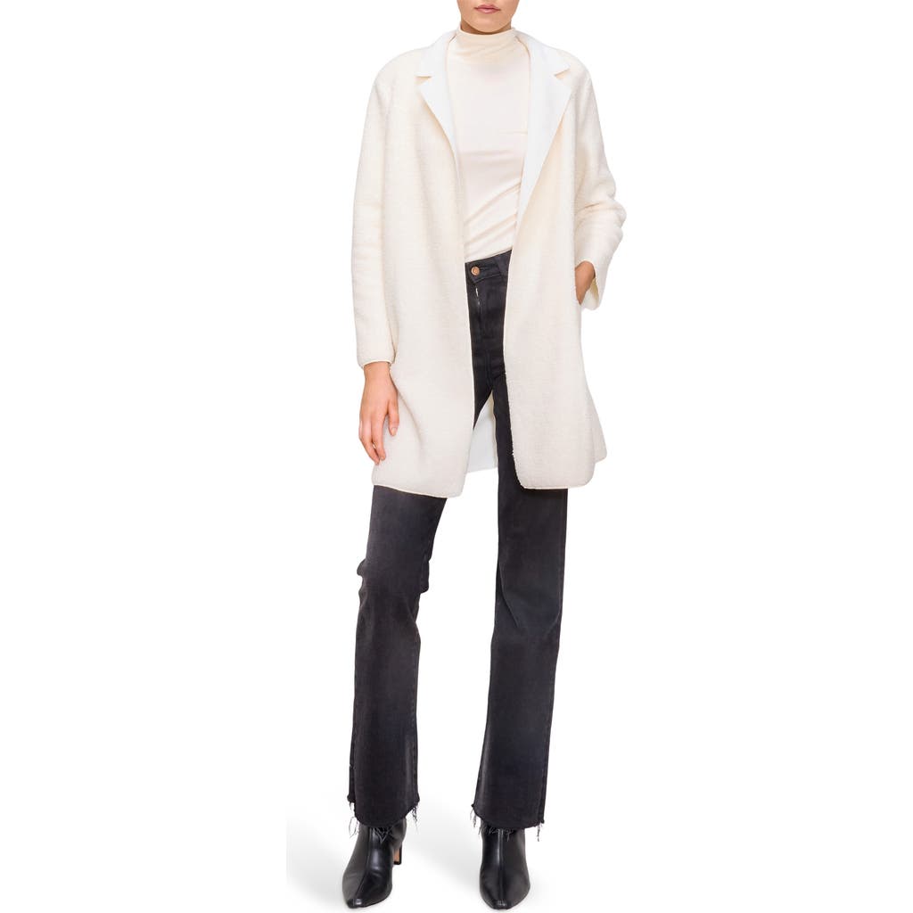 Melloday Faux Shearling Coat In White