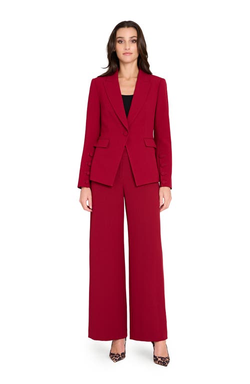 Tahari Asl Plus Size Long-sleeve One-button Blazer In Red