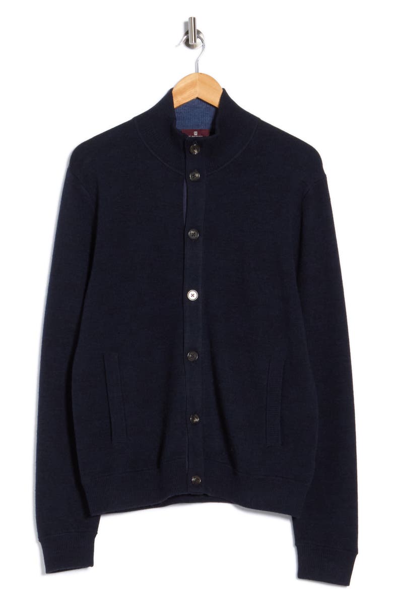 Bruno Magli Merino Wool Button Jacket, Alternate, color, Navy
