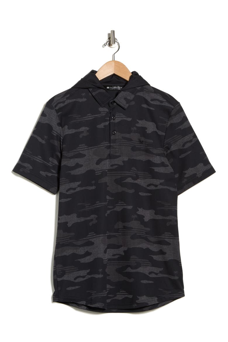 Showdown Stealth Knit Polo, Alternate, color, BLACK