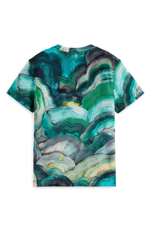 Scotch & Soda Kids' Swirl Print T-shirt In Abstract Fungi