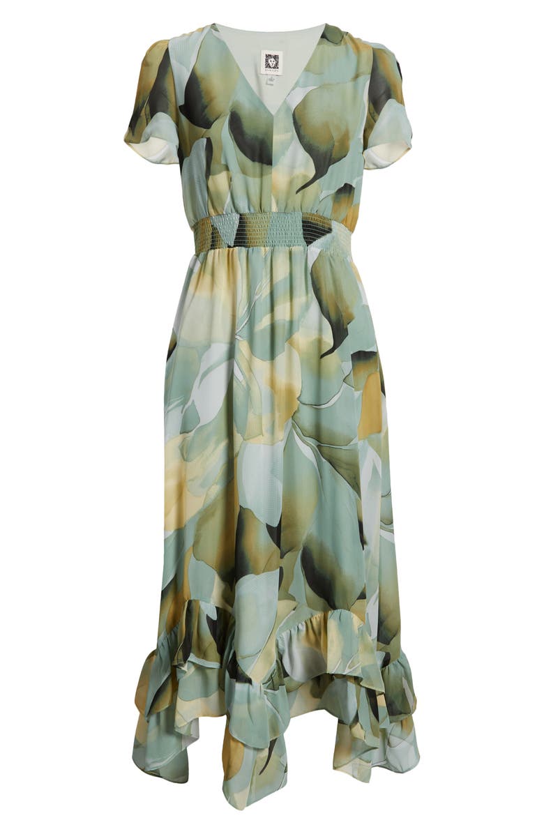 Anne Klein Abstract Print Handkerchief Hem Chiffon Dress, Alternate, color, 