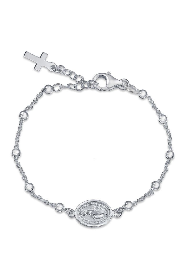Holy Mary Beaded Bracelet, Main, color, GREY