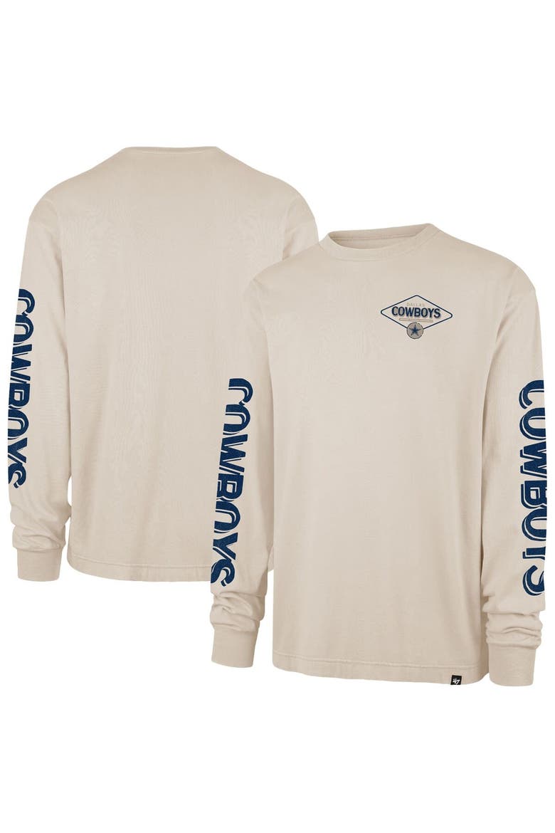 Men's '47 Tan Dallas Cowboys Cairn Ravine Foundation Long Sleeve T-Shirt, Main, color, Tan