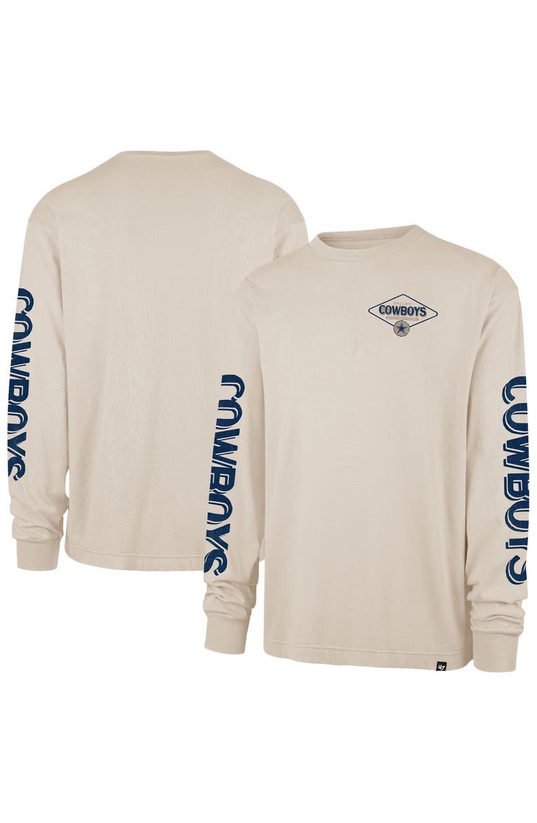 '47 Men's '47 Tan Dallas Cowboys Cairn Ravine Foundation Long Sleeve T-Shirt, Main, color, Tan