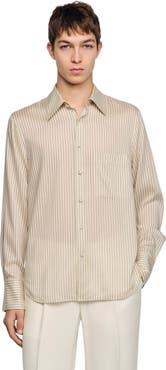 SANDRO Striped loose-fit shirt