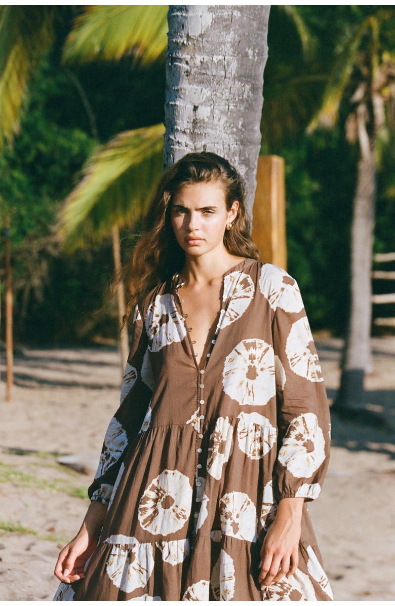 HOPE AND MAY Palma Tiered Cotton Maxi Print Dress, Alternate, color, 