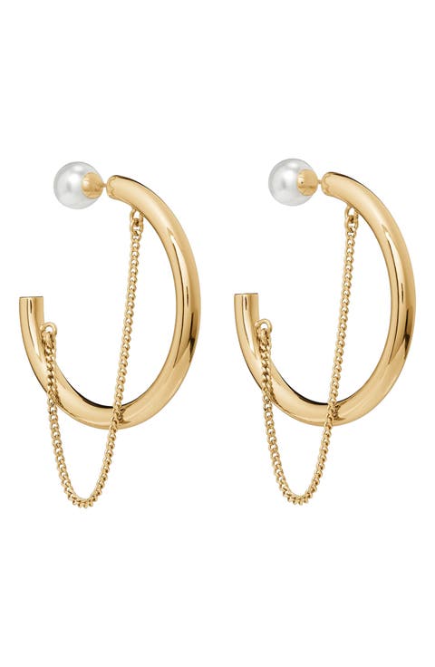 chain reaction hoop earrings