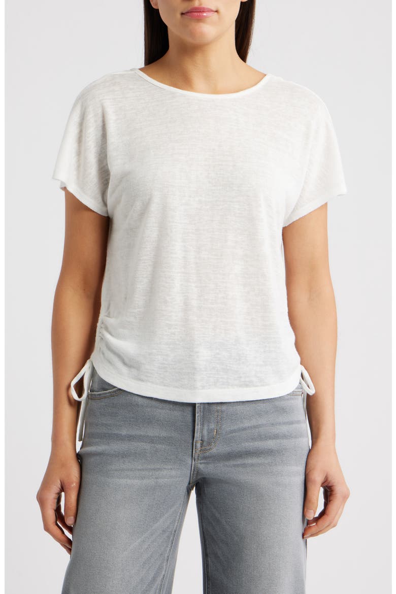 Side Tie Knit Top, Main, color, GARDENIA