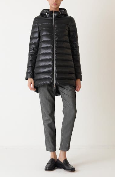 Herno Shiny Nylon Hooded Down Puffer Jacket | Nordstrom